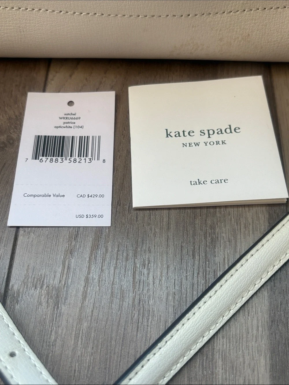 kate spade White Leather Shoulder Tote with Detachable Crossbody Strap